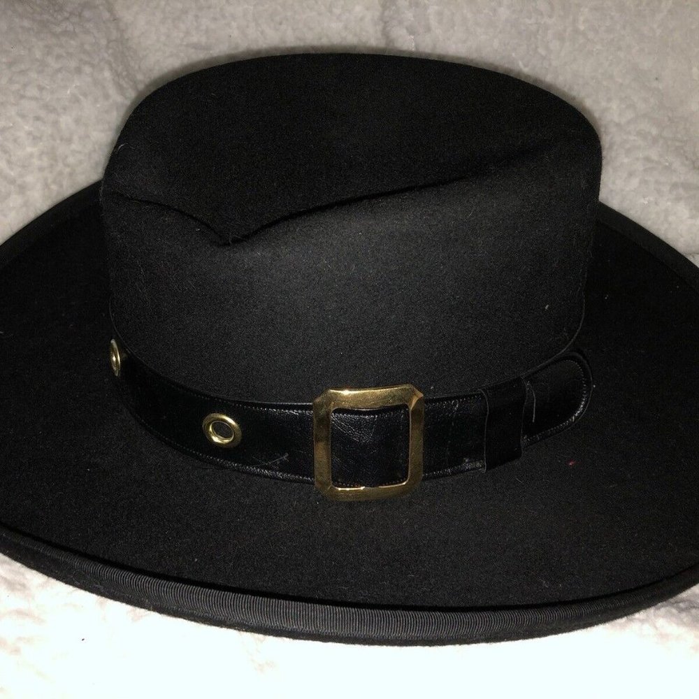 Knotts Berry Farm Ghost Town Vintage Eddy Bros Black Wool Cowboy Hat Size 7